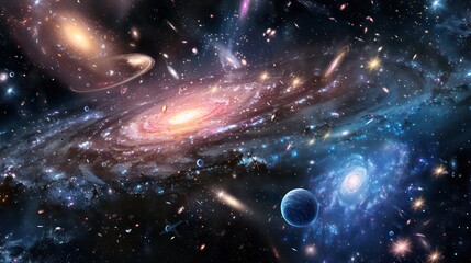 Fototapeta premium Cosmic Spiral: A Stunning View of the Universe