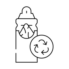 napkin holder zero waste line icon vector. napkin holder zero waste sign. isolated contour symbol black illustration