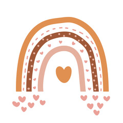 Rainbow Behomian Brown Minimal Clipart