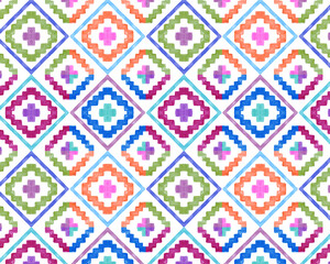 Seamless satin pattern with tribal fabric.
Local embroidery, local fabric, 
traditional art prints Designed for carpets, 
wallpaper, clothing, wrapping, textiles, paper, decorations