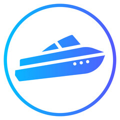 speed boat gradient icon