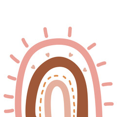 Rainbow Behomian Brown Minimal Clipart