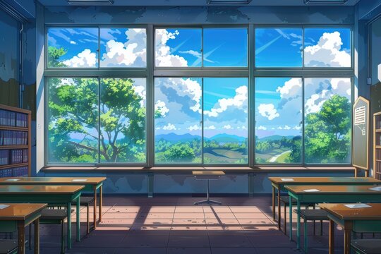 Anime School Background