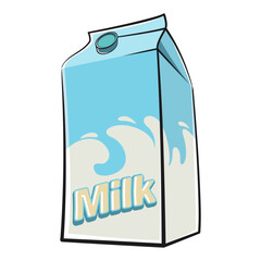 character of a cute milk box cartoon vector isolated clip art mascot illustration, work of hand drawn
