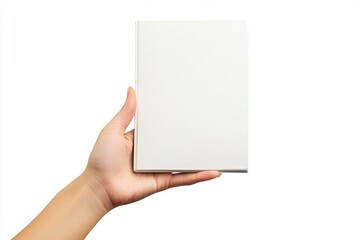 Blank catalog holding hand isolated on white background \