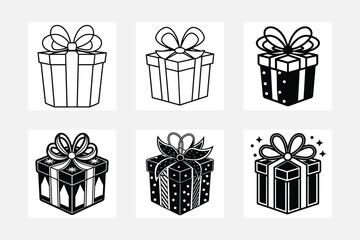 set of gift boxes vector illustration