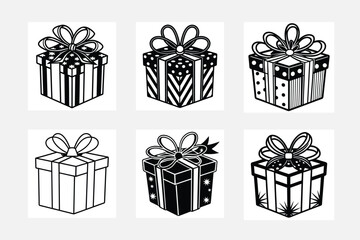 set of gift boxes vector illustration