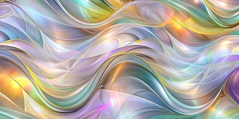 Obraz premium Stunning abstract image featuring multicolored, flowing waves perfect for creative and artistic projects