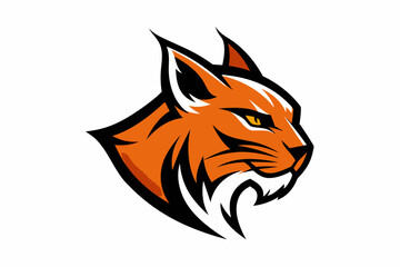 Vector design of ‍a bobcat logo side on white background