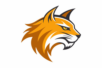 Vector design of ‍a bobcat logo side on white background