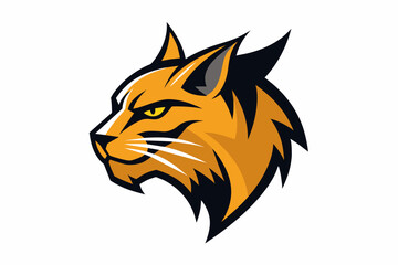 Vector design of ‍a bobcat logo side on white background