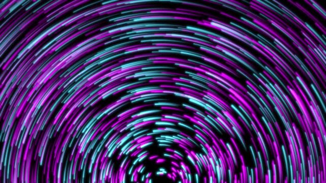 Starfall cosmic galaxy animated 4K looped video background. Atoms particles pink cyan neon pattern creative abstract dinamic animation