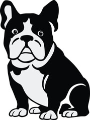 bulldog black silhouette logo SVG vector, bulldog icon illustration