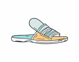 Sandal vector sketch icon isolated on background. Hand drawn Sandal sketch icon for infographic, website or app
