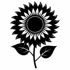 Fototapeta premium Sunflower Black silhouette