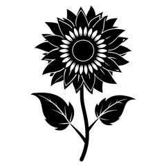 Sunflower Black silhouette