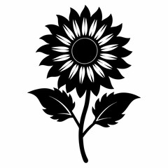 Sunflower Black silhouette