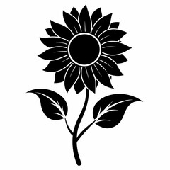 Fototapeta premium Sunflower Black silhouette