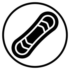 snowboard glyph icon
