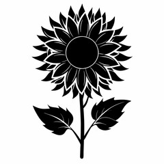 Sunflower Black silhouette