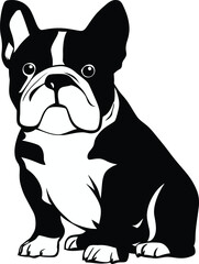 bulldog black silhouette logo SVG vector, bulldog icon illustration