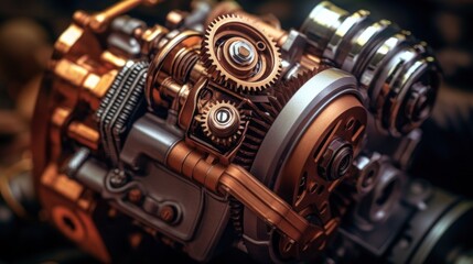 Fototapeta premium Close-up of a Detailed Engine