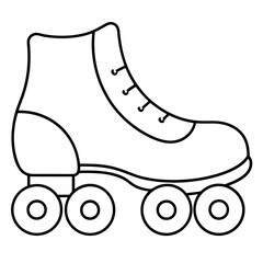 Cute Roller skates art vector illustration