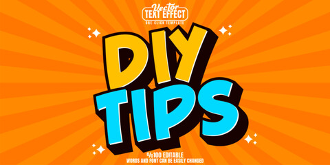 Diy editable text effect, customizable tips and craft 3d font style