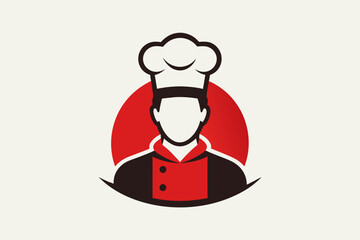 Vector design of a chef logo on white background