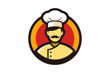 Vector design of a chef logo on white background