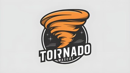 Modern illustration concept style for a badge featuring the Tornado mascot logo design in vector form