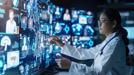 A global health network team collaborating on a virtual platform