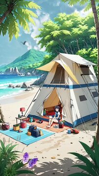 camping in the beach