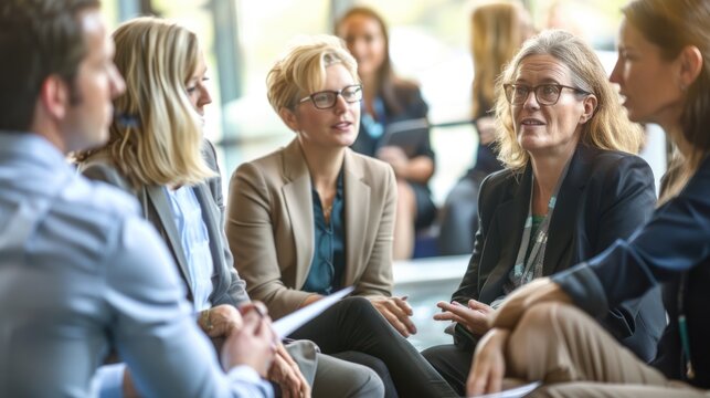 Healthcare professionals participating in a global health network conference