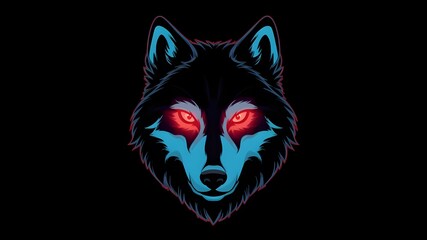 The esports mascot logo of Wolf The best-quality Fox gaming logo against a dark background