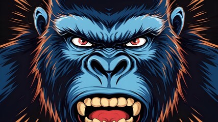 Obraz premium Mascot logo of an irate gorilla for esports events in video games