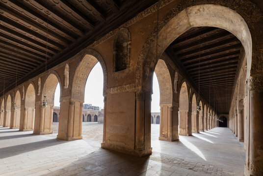 The Mosque of ibn Tulun in Cairo. medieval Cairo. Egypt.