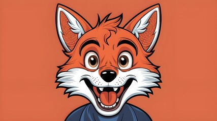 Obraz premium The mascot, a happy fox