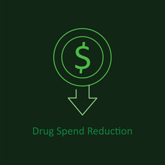 Drug Spend Reduction icon with Editable Stroke.