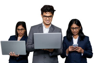 Indian Professional Businessman with Staff in Background, Experienced Experts, Teamwork, Professionalism, Backoffice Staff, Business Success, business, leadership, and corporate content.