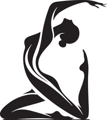Woman Yoga silhouette template design