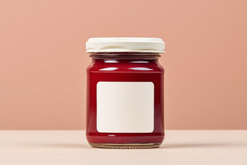 jam glass jar mockup with white blank label