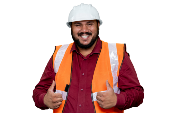 Joyful Engineer Celebrating Completed Safety Installation and Site Handover Professional Achievement, Engineering, Construction, Site Management, Client Relations