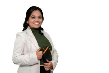 Ambitious Indian Girl Giving Thumbs Up - Striving for a Brighter Future and Programs that Encourage Young Girls to Pursue Their Dreams and Goals.