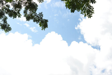 Fototapeta premium Blue sky with clouds Landscape Beautyful Background photos, clouds in the sky, realistic cold and sky photos. 