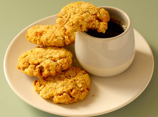Low sugar oat, coconut and seeds cookies