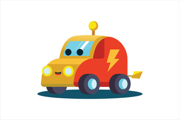  Electric vehicle for kids vector art illustration 