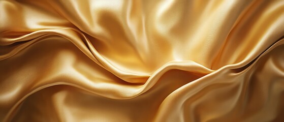 Obraz premium Texture of natural gold silk. Light Golden fabric smooth texture surface background. Smooth elegant gold silk in Sepia toned. Texture, background, pattern, template