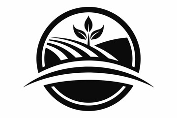 silhouette Vector design of a  modern agro logo on white background