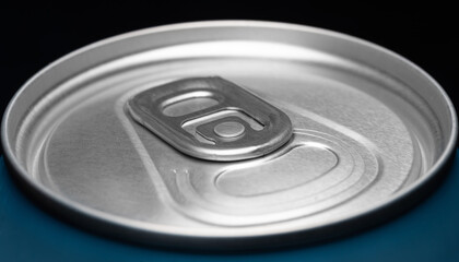 Aluminum can close up. Selective focus